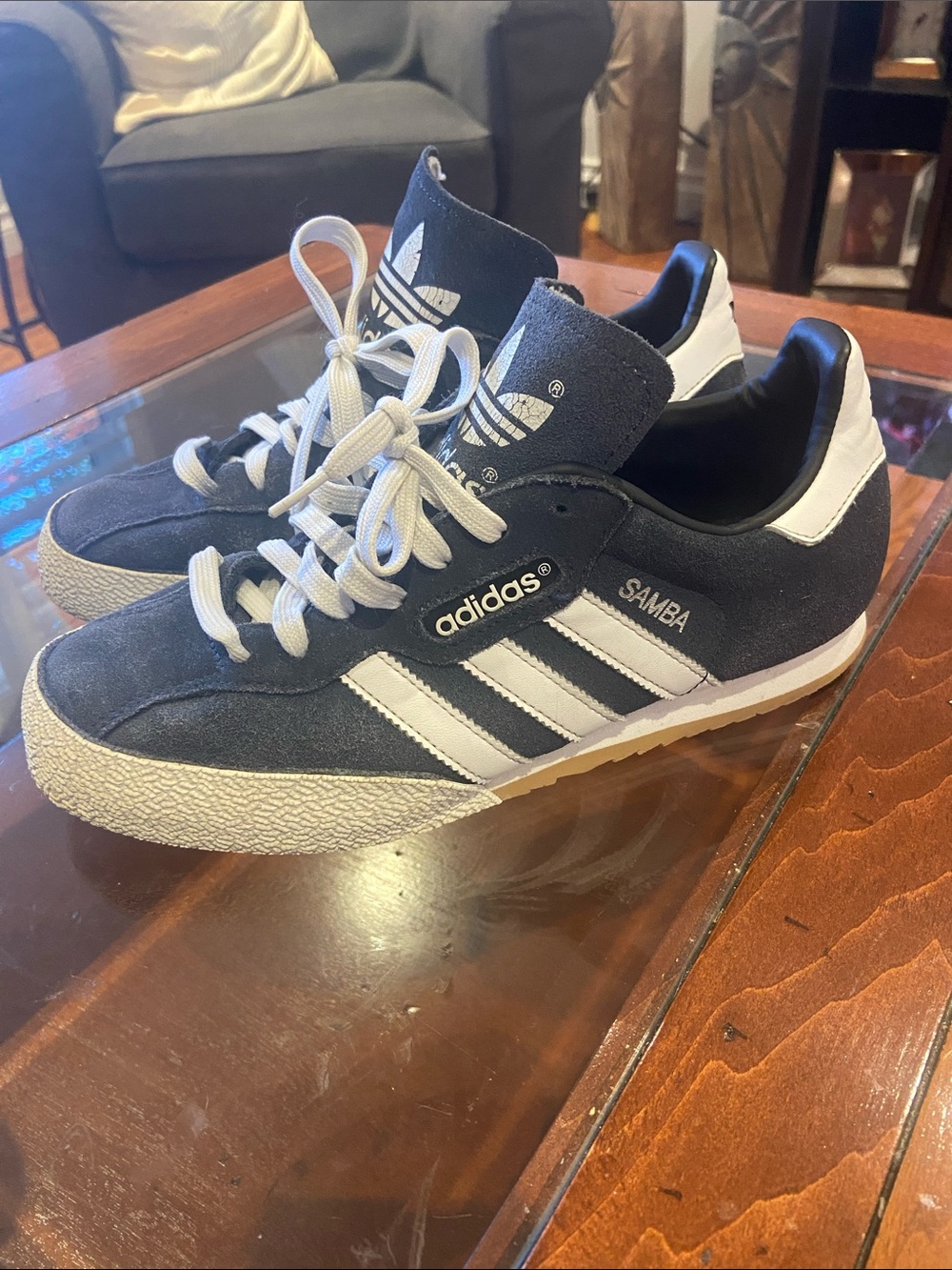 Adidas Samba Suede Sneakers - Navy/White